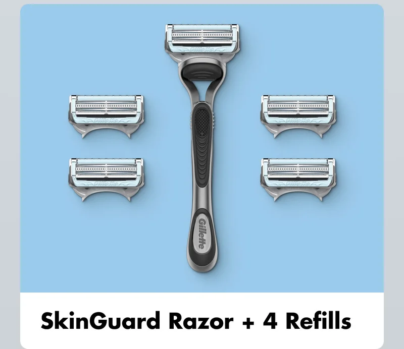 SkinGuard Razor + 4 Refills
