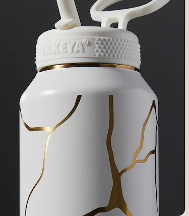 32oz Kintsugi Water Bottle with Straw Lid