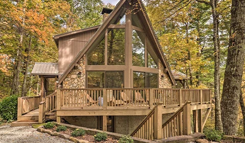 Enjoy vibrant golden foliage while staying in  Highlands, North Carolina.
