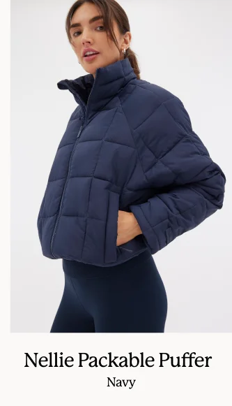 Nellie Packable Puffer in Navy