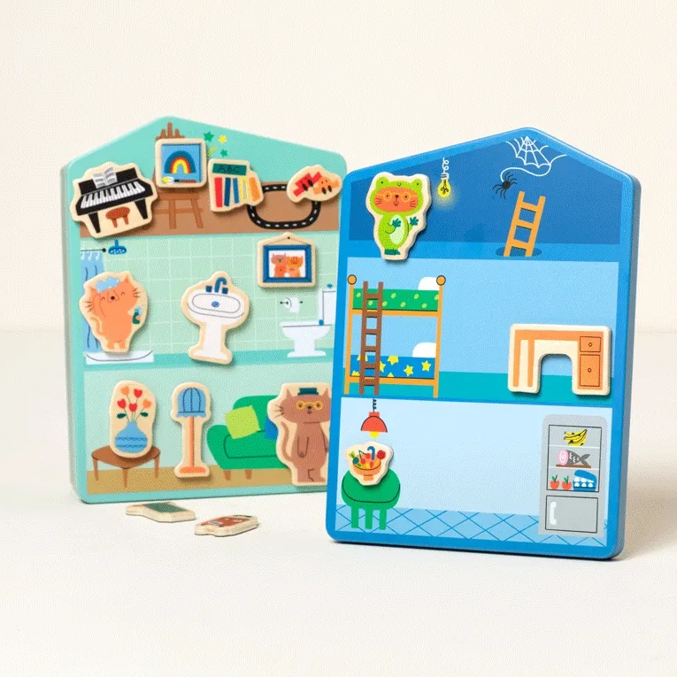 Kitty Cat Cottage Magnetic Pretend Play Set