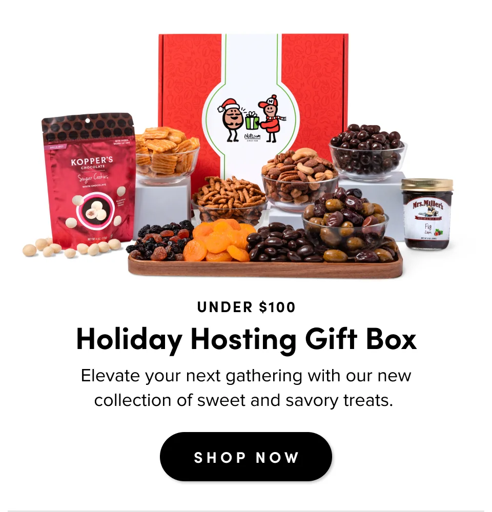 Under $100 Holiday Hosting Gift Box Elevate your next gathering with our new collection of sweet and savory treats.&nbsp; SHOP NOW