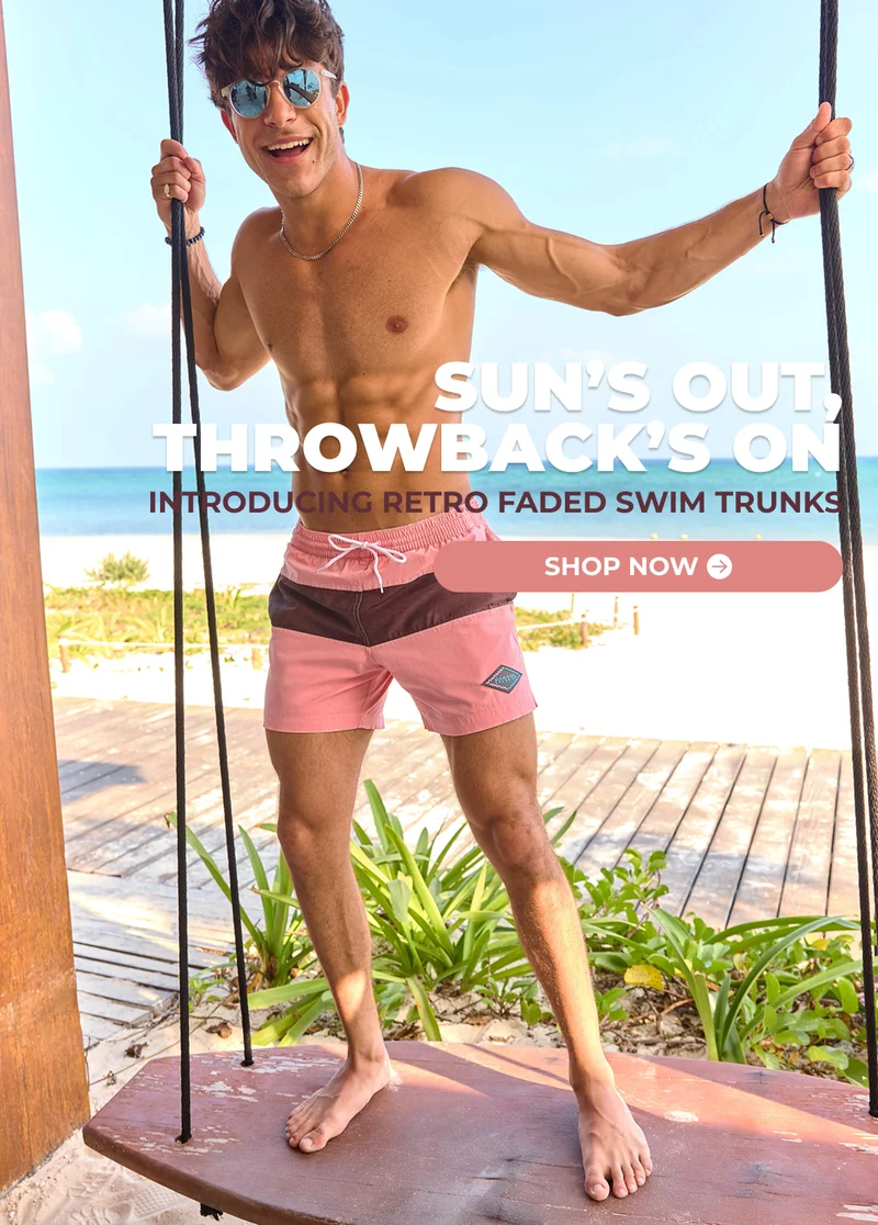 Sun's Out, Throwback's On -Introducing Retro Faded Swim Trunks