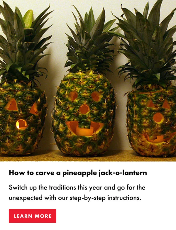 How to carve a pineapple jack-o-lantern