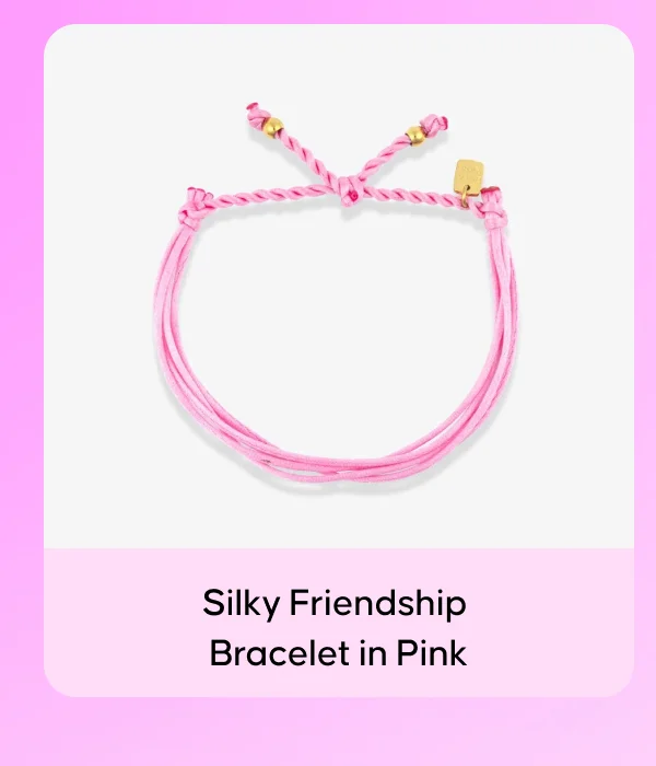 Silky Friendship Bracelet in Pink