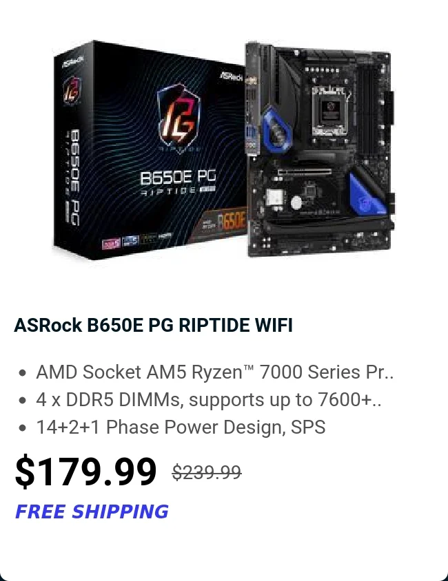 ASRock B650E PG RIPTIDE WIFI
