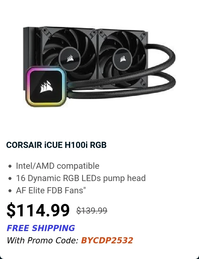 CORSAIR iCUE H100i RGB