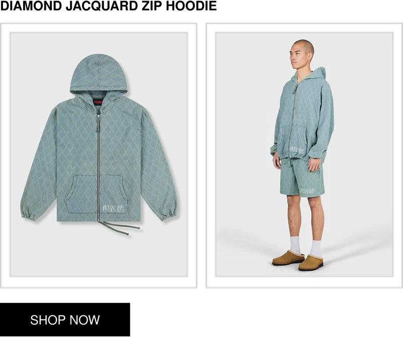 DIAMOND JACQUARD ZIP HOODIE | SHOP NOW