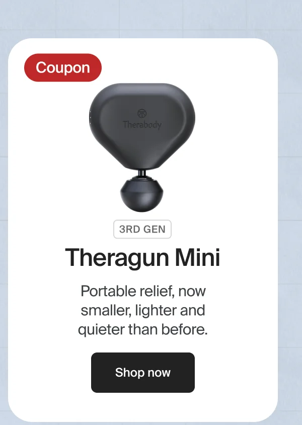 Coupon | 3rd Gen - Theragun Mini | Portable relief, now smaller, lighter and quieter than before.&nbsp;| Shop now