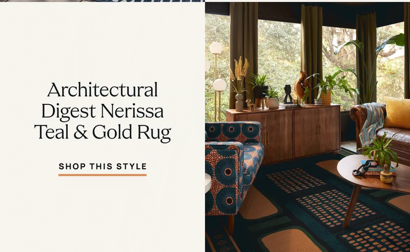 Architectural Digest Nerissa Teal & Gold Rug
