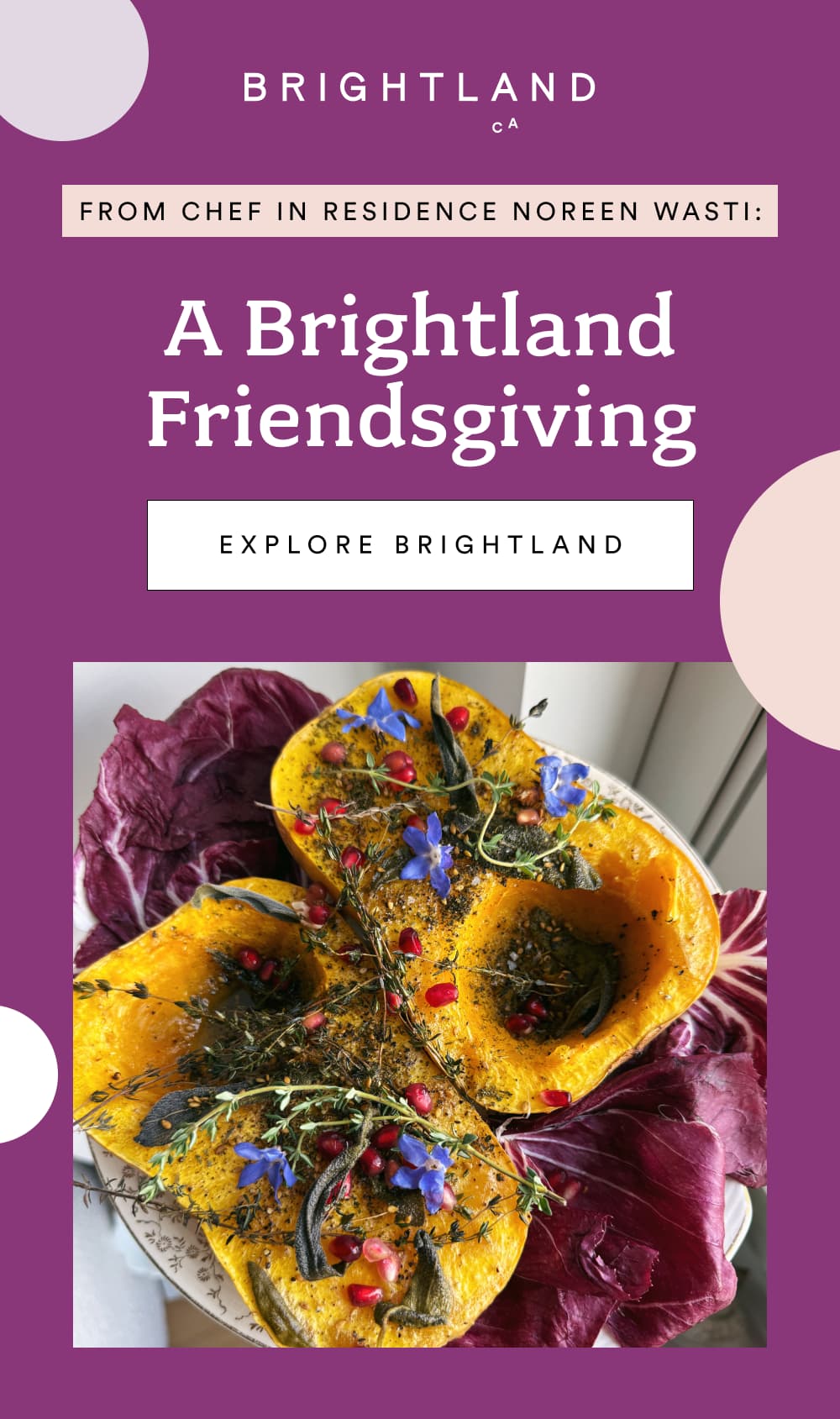 From Chef in Residence Noreen Wasti A Brightland Friendsgiving  [ Explore Brightland ]