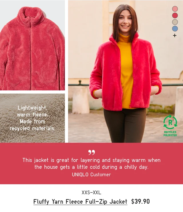 PDP 2 - WOMEN FLUFFY YARN FLEECE FULL ZIP JACKET