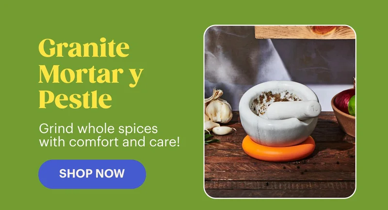 Granite Mortar y Pestle Grind whole spices with comfort and care! SHOP NOW