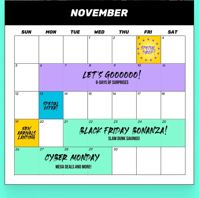 Holiday Deal Calendar