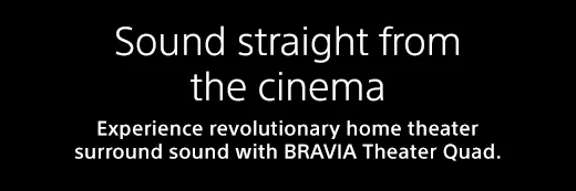 Sound straight from the cinema | Experience revolutionary home theater surround sound with BRAVIA Theater Quad.