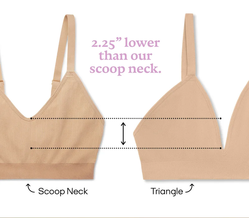 2.25” lower than our scoop neck. | Scoop Neck | Triangle