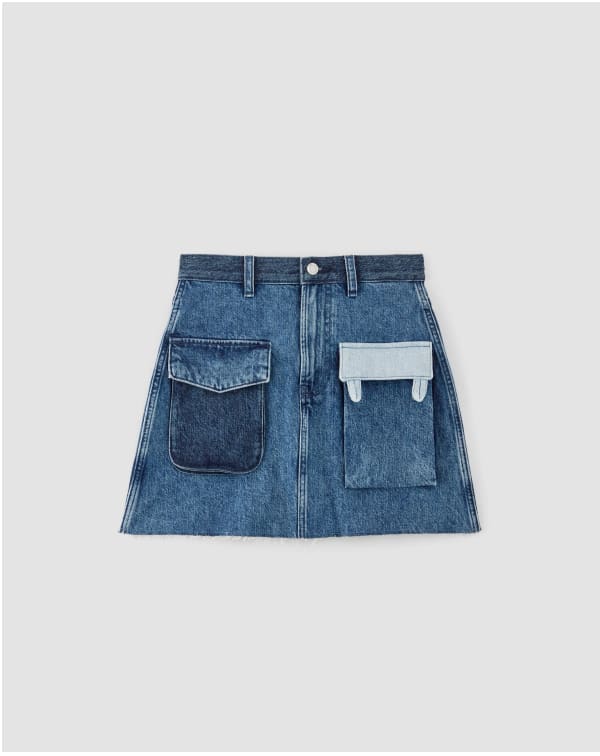 [image]The Everlane x Marques' Almeida Denim Patchwork Mini Skirt