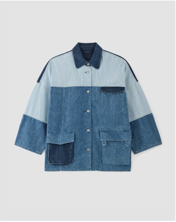 [image]The Everlane x Marques' Almeida Denim Patchwork Jacket