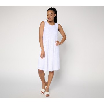 Susan Graver Regular Burnout Knit Sleeveless A-Line Dress