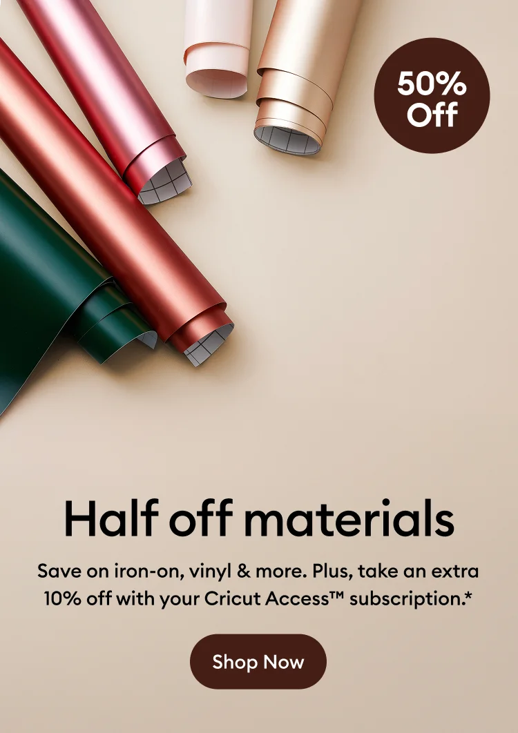 Half off materials.