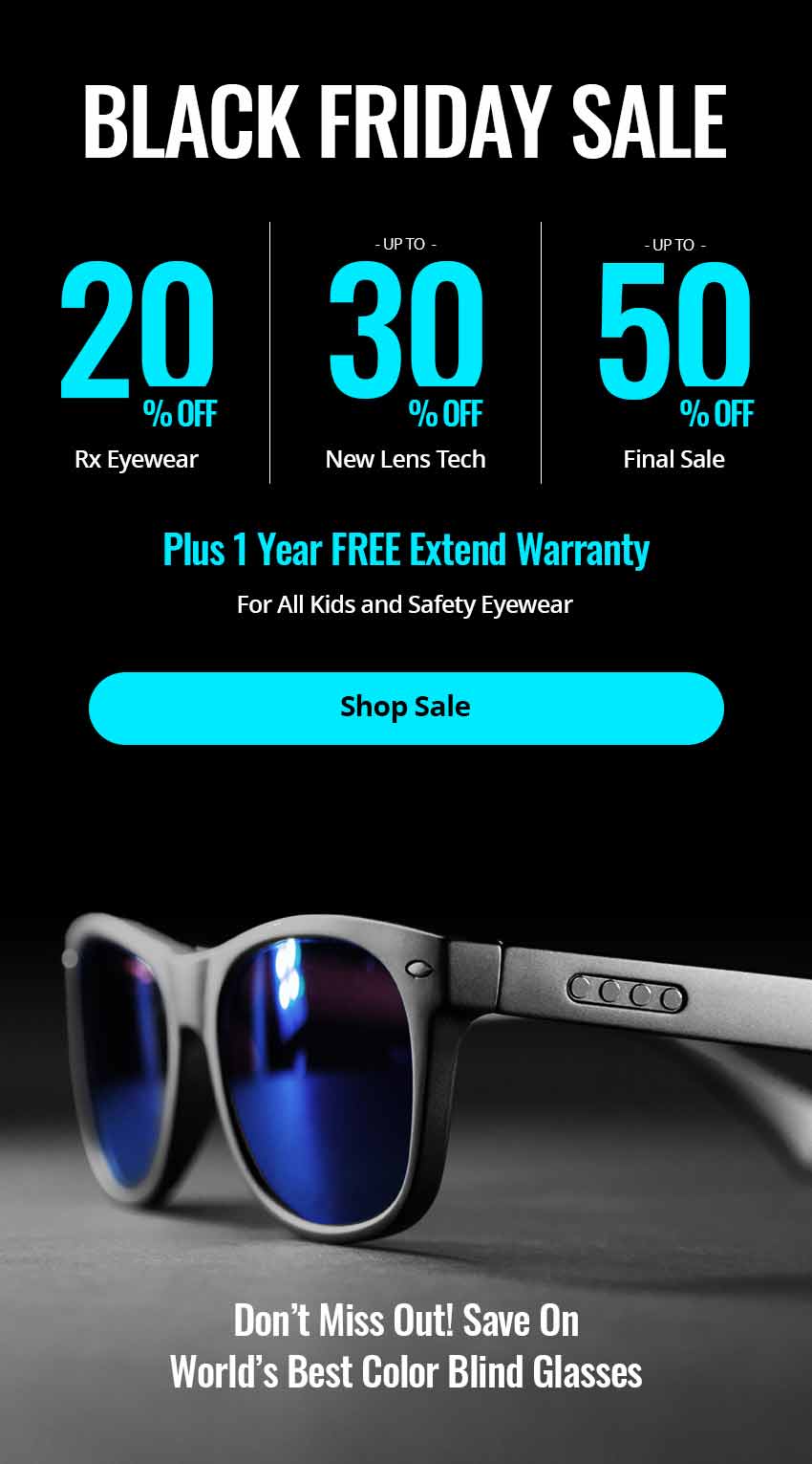 Black Friday Sale: 20% OFF Rx, 30% OFF New Lens Tech. 50% OFF Final Sale