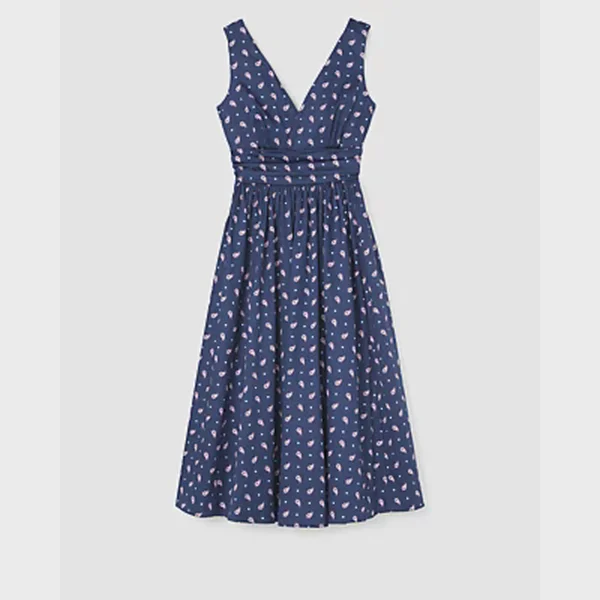 Paisley Foulard V-neck Dress