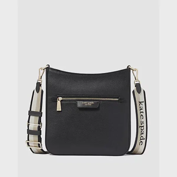 Hudson Pebbled Leather Large Messenger Crossbody