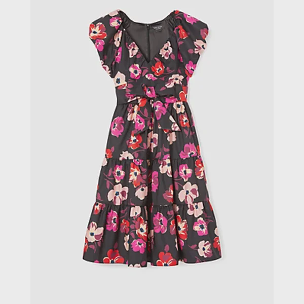Fall Poppies Midi Dress