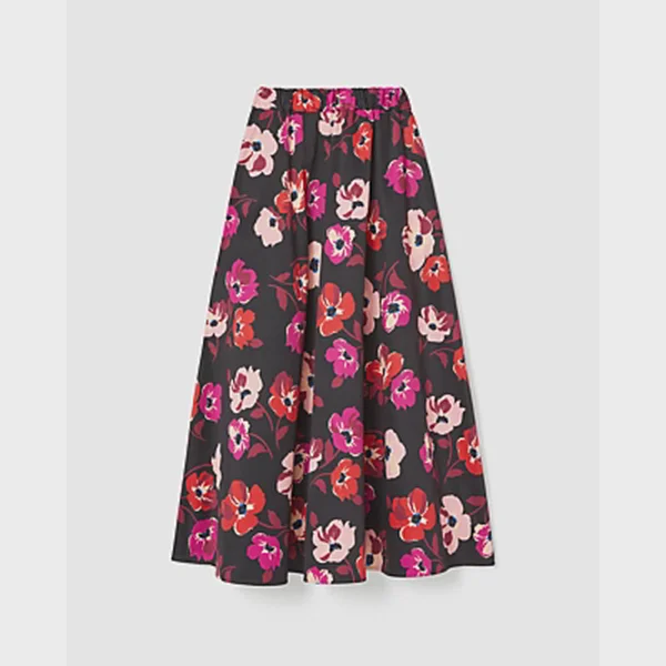 Fall Poppies Midi Skirt
