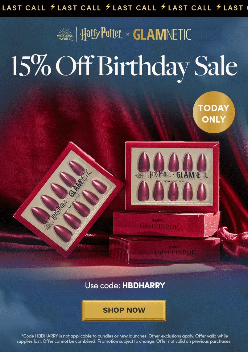 Last call to Shop 15% off Harry Potter Collection