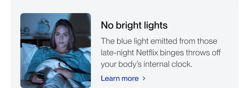 No bright lights