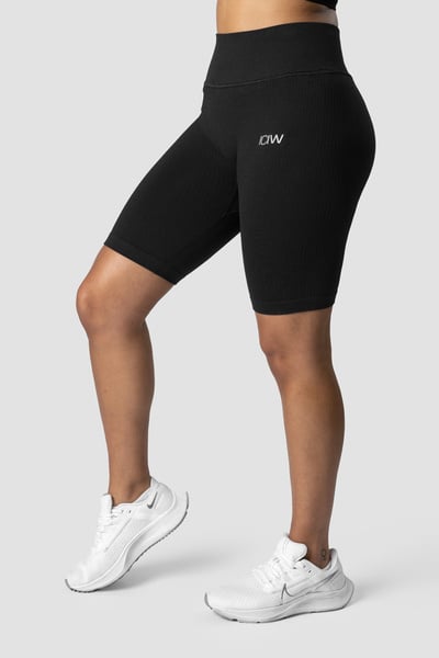 Image of Ribbed Define Seamless Biker Shorts Black Wmn