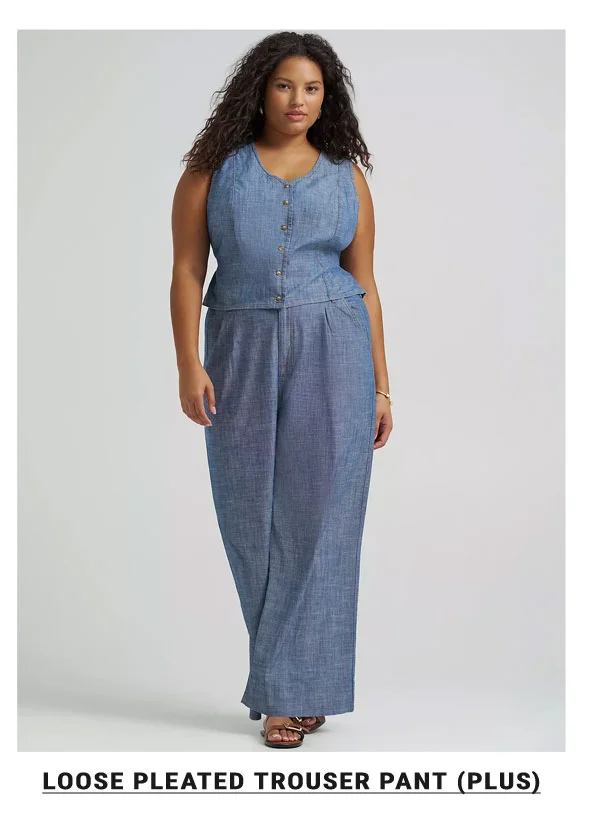 Loose Pleated Trouser Pant (Plus)