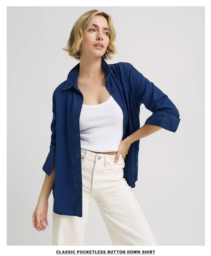 Classic Pocketless Button Down Shirt
