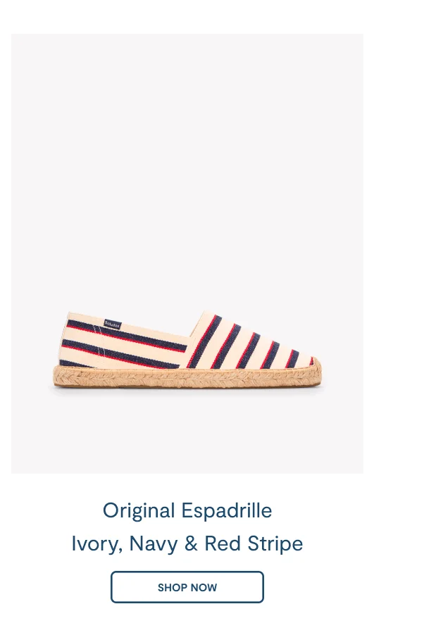 The Original Espadrille Ivory / Navy / Red