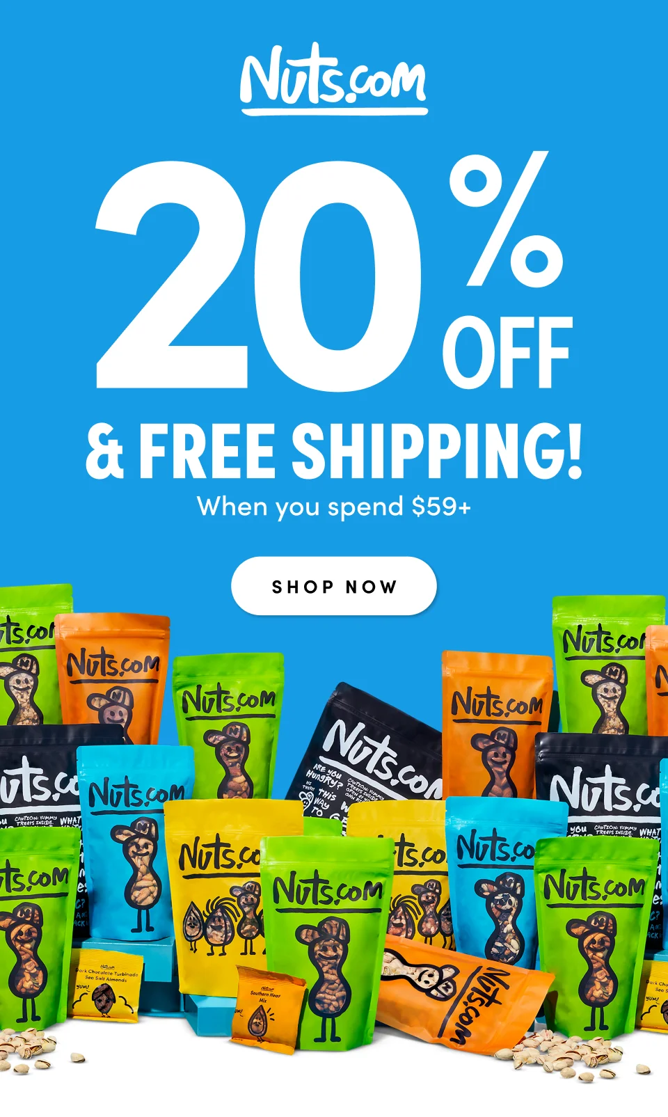 20% Off + Free Shipping when you spend $59+