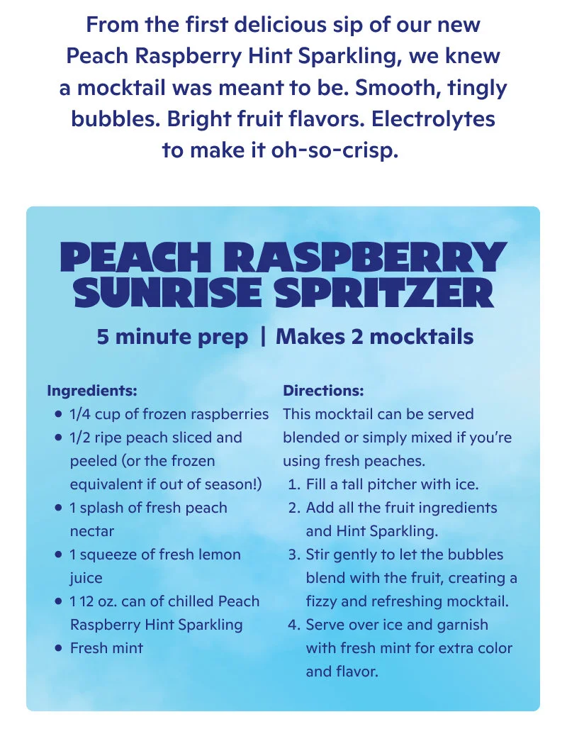 peach raspberry sunrise spritzer