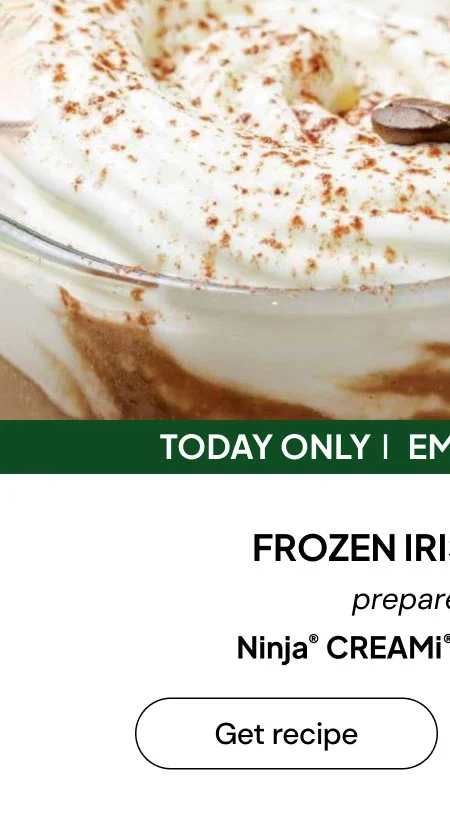 Today only--email exclusions -- Frozen Irish Coffee prepared with Ninja® CREAMi® Scoop & Swirl