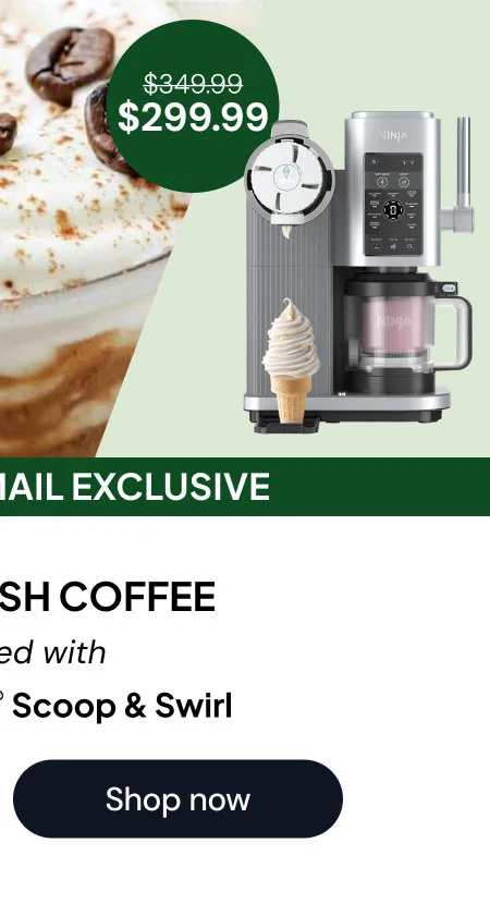 Today only--email exclusions -- Frozen Irish Coffee prepared with Ninja® CREAMi® Scoop & Swirl