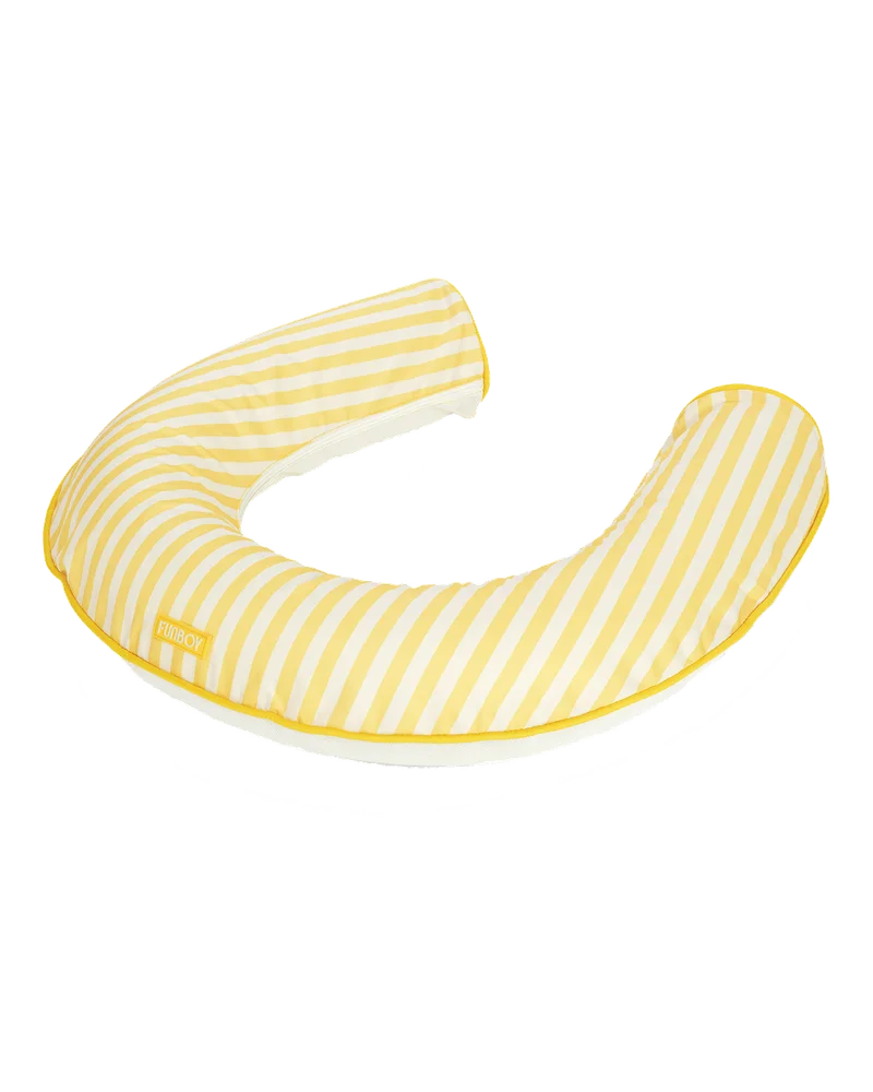 Image of Yellow Striped Cabana Fabric Noodle Float