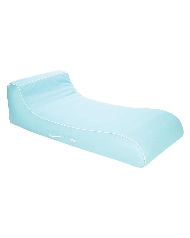 Image of Baby Blue Fabric Sunbed Lounger