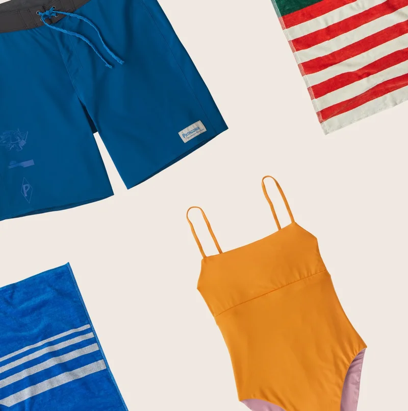 Men's Hydropeak Boardshorts and Women's Reversible Sunrise Slider One-Piece Swimsuit