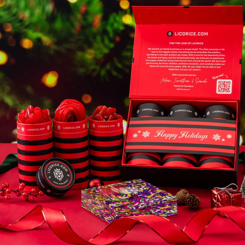 Image of Red Licorice Lover Holiday Gift Box + SweetArt Candy Dish