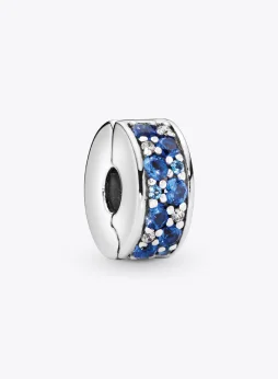 Blue Pavé Clip Charm