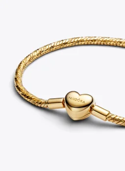 Heart Clasp Faceted Snake Chain Bracelet