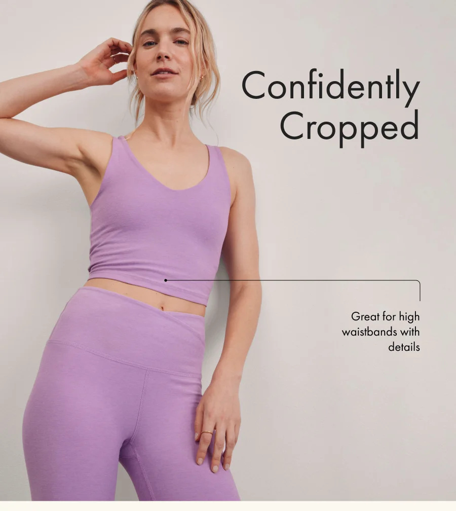Spacedye Good Day Cropped Tank in Lilac Petal Heather