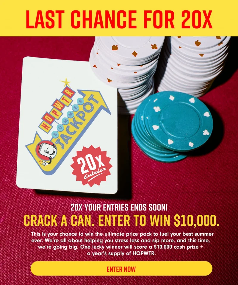 Live rent free for a year. one entry for every dollar spent. Enter for a chance to win. 20x entries this week only!