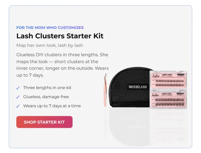 Lash Clusters Starter Kit. Customizable, glueless lashes that wear up to 7 days.