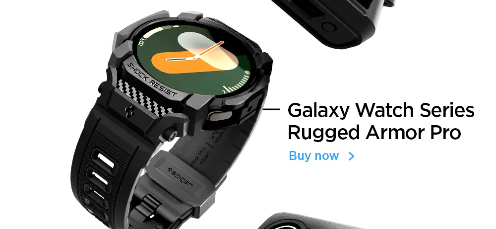 Samsung Galaxy Watch Series Rugged Armor Pro case and band. Buy now.