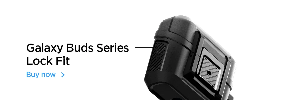 Samsung Galaxy Buds Series Lock Fit case. Buy now.